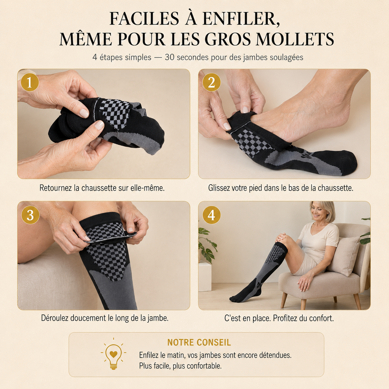 Chaussette de compression ultra confort