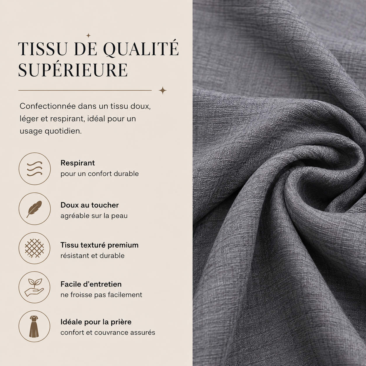 Robe de prière avec capuche intégrée